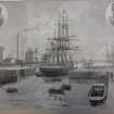 Historic etching of James Watt Dock, illustration two accompanying report from watching brief at James Watt Dock, Glasgow