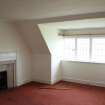 South west corner of first floor bedroom 4, showing fireplace and windows, photograph from a historic building appraisal at Muirfield Gate, Duncur Road, Gullane