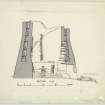 Publication drawing; Broch of Mousa, section A-B. From drawings supplied by HM Office of Works.