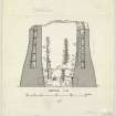 Publication drawing; Broch of Mousa, section C-D. From drawings supplied by HM Office of Works.