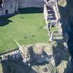 Oblique aerial view of the inner court of Tantallon Castle, looking WSW.