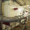 Interior. Water filtration plant. Ground floor corridor. View from east end