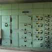 Interior. Water filtration plant. Ground floor, plant room, view of switchboard
