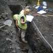 Working view, photograph from an archaeological excavation at Acheson House, Canongate, Edinburgh