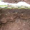 View of south facing section of test pit 1, photograph from watching brief, test pits and evaluation at Barony Centre, West Kilbride