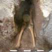 Legs of skeleton 13, trench 3, photograph from trial trenching at Barony Centre, West Kilbride