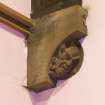 Gallery level. Detail of corbel on West wall.