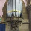 Nave. Detail of organ pipes.