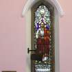 Nave. South Wall. Detail of stained glass.