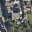 Oblique aerial view of St John's and King's Church, looking NE.