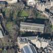 Oblique aerial view of Greyfriars Church and Churchyard, looking SSW.