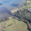 Oblique aerial view of Cramond Village and Cramond Island, looking ENE.