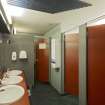 Ladies toilet, view of wash basins and cubicles