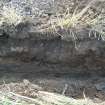 Section of the cable trench at the east end showing the tile drain, photograph from archaeological watching brief at Southfield Farm, Dalkeith