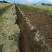 Final 250m of the cable trench facing west, photograph from archaeological watching brief at Southfield Farm, Dalkeith