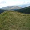 View along inside of north rampart, photograph of Dun Deardail, from a topographic archaeological survey at five Pictish Forts in the Highlands