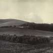 View of unidentified farm with haystacks, possibly in the Peebles area, Scottish Borders