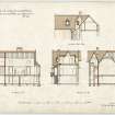 Drawing of sections showing proposed additions and alterations to Leithen Lodge.