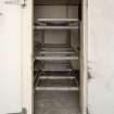 Detail of Mortuary cold storage compartment.