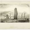 Drawing of Ballymeanoch standing stones.