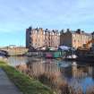 View of Union Canal and Bridge No 1 at Viewforth, Edinburgh, from west