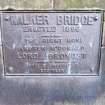 Detail of plaque on Walker Bridge, Yeaman Place, Union Canal, Edinburgh