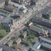 Oblique aerial view of St Columbkille's Roman Catholic Church and Rutherglen Town Hall, looking NE.
