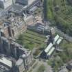 Oblique aerial view of Cathedral of St Mungo Burial Ground, Glasgow Cathedral and the Royal Infirmary, looking NE.