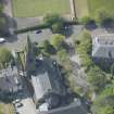 Oblique aerial view of Queen's Park Church and Hall, looking SSE.