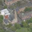 Oblique aerial view of Camphill Queen's Park Church and Hall, looking NNW.