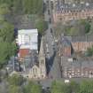 Oblique aerial view of Camphill Queen's Park Church and Hall, looking NW.