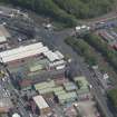 Oblique aerial view of Darnley Street Printing Works, looking NE.