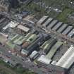 Oblique aerial view of Darnley Street Printing Works, looking WSW.