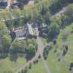 Oblique aerial view of Pollokshields Burgh Hall, looking SSE.