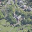 Oblique aerial view of Pollokshields Burgh Hall, looking SSE.