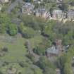 Oblique aerial view of Pollokshields Burgh Hall, looking NNE.