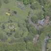 Oblique aerial view of Pollokshields Burgh Hall and Hamilton Fountain, looking N.