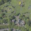 Oblique aerial view of Pollokshields Burgh Hall and Hamilton Fountain, looking WNW.