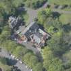 Oblique aerial view of Pollokshields Burgh Hall, looking W.