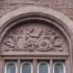 Detail of heraldic carving on south elevation.