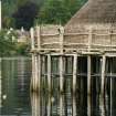 Detail of thatching, reconstructed crannog, Croft-na-Caber Loch Tay.