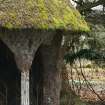 Detail of thatched roof showing mossy growth;Summerhouse,Traquair House.