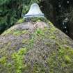 Detail of conical roof with metal cap; Summerhouse,Traquair House.