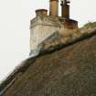 Detail of chimney stack and ridge; Myrtle Cottage, Town Yetholm.