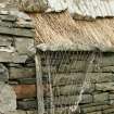 Detail of thatched roof and netting; Southvoe croft house museum, Shetland.