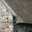 Detail of lowered skew at gable end of cottage; 15 Swanston Village, Edinburgh.
