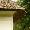 Detail of eaves on thatched summerhouse;  Finnich Malise, Drymen, Stirling.