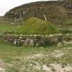View of reconstructed iron age roundhouse; Bosta, Great Bernera.