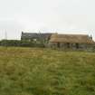 View of probable 19th century marram thatched cottage; Laimrig Ruadh, Berneray.