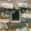 Detail of thatch and stone weights;  Hilltop Cottage, North Uist.